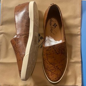 Patricia Nash Brown Map Print Loafers